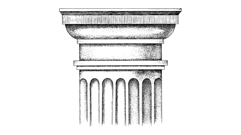 Drawing of Doric capital