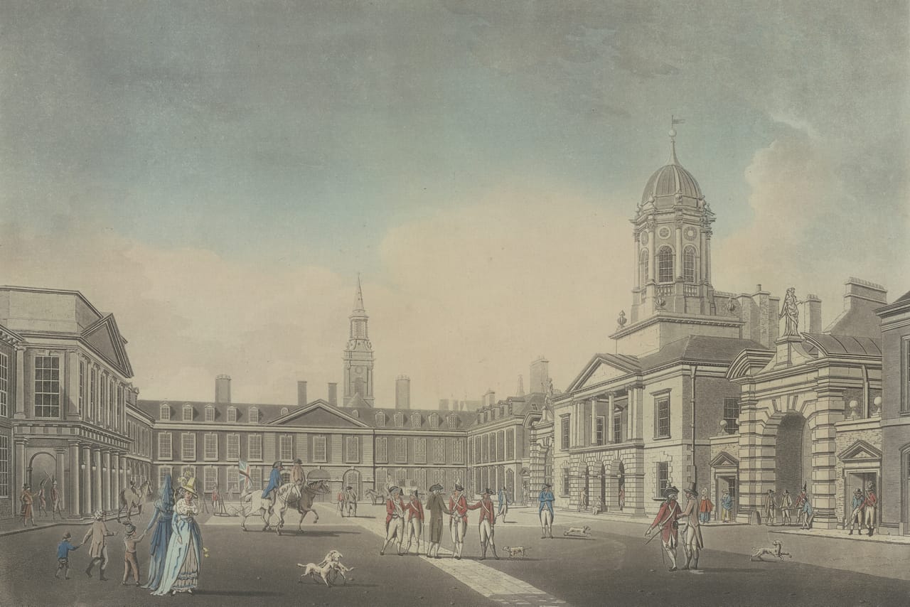 View of the Upper Yard, Dublin Castle, by James Malton, 1799