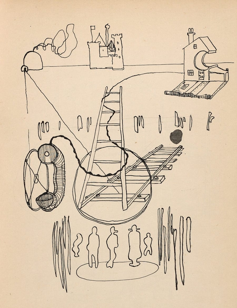 Sketch by Robert Maxwell from sketchbook of 56 similar drawings given to Colin Rowe in 1944