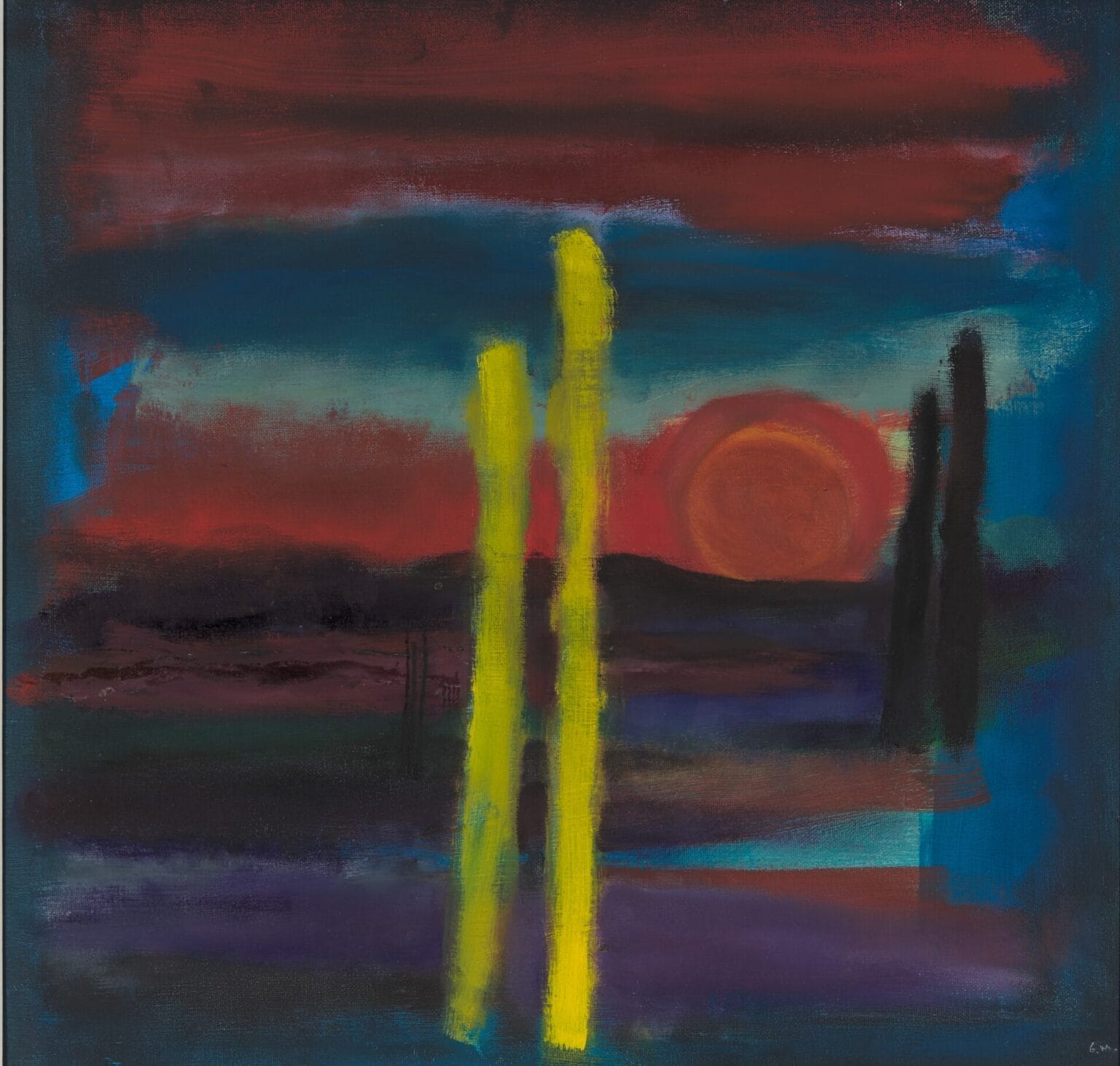 Abstract landscape painting by Brendan Millar.