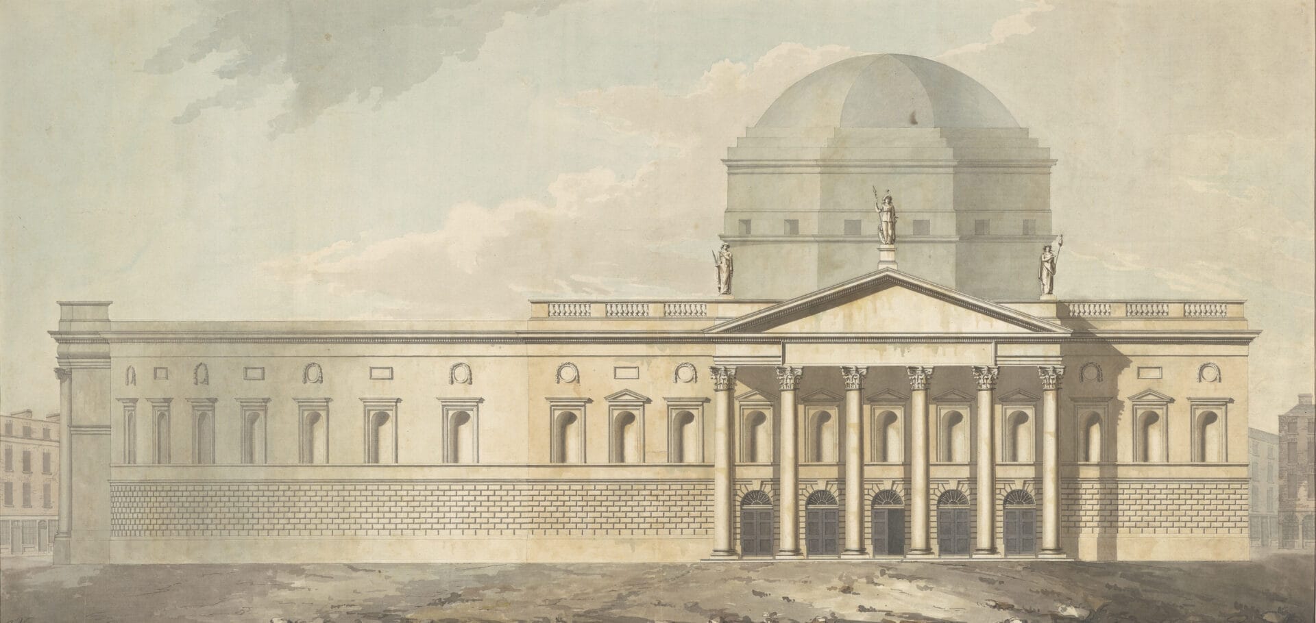 Drawing of the portico to the house of lords