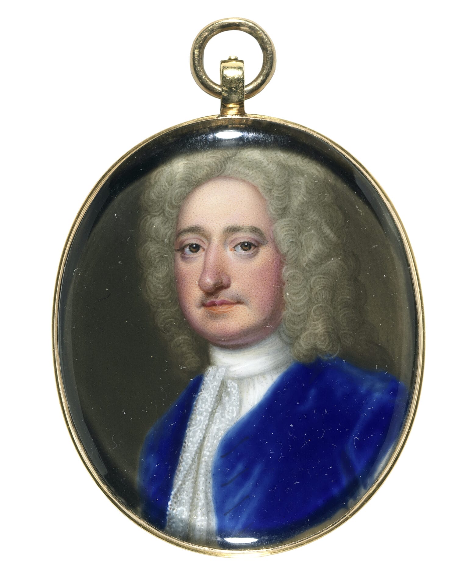Miniature portrait of a man in a blue jacket