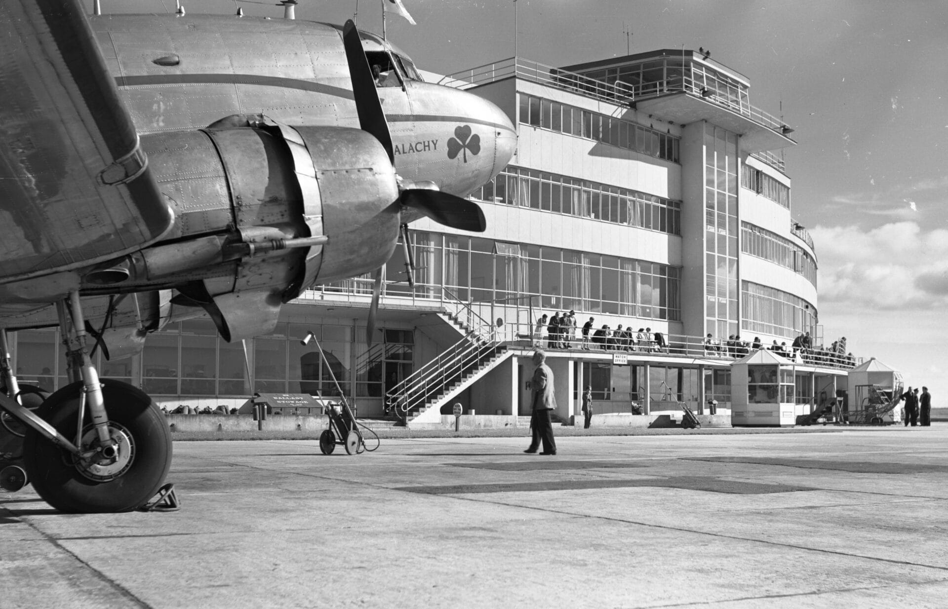 Dublin Airport with old plane