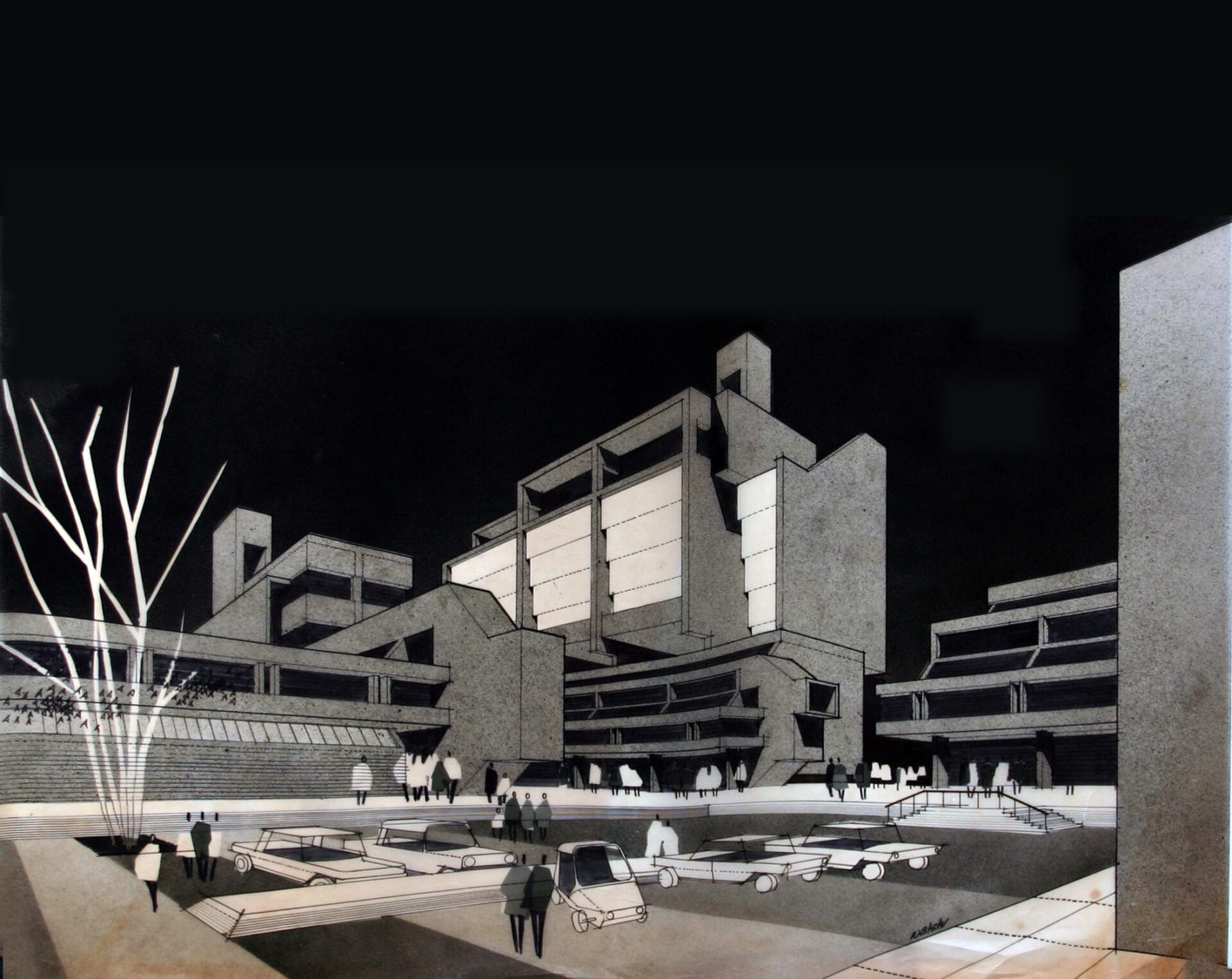 Perspective view of a proposed office building at Shannon Plaza