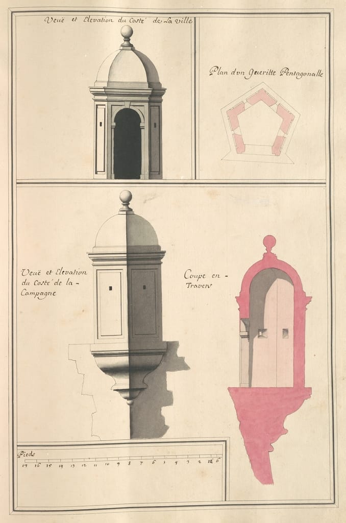 Page form a treatise on military architecture presented by Jacques Wibault to James, Duke of Ormond, and dated 25 May 1701.