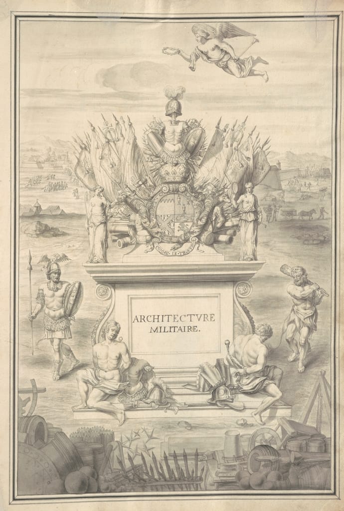Title page form a treatise on military architecture presented by Jacques Wibault to James, Duke of Ormond, and dated 25 May 1701.