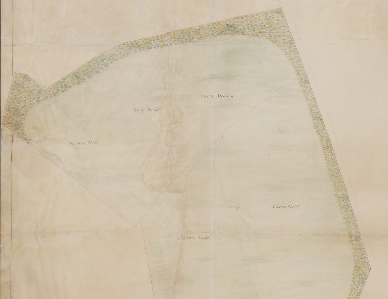 Detail from a Plan of Intended Alterations Proposed to be made at Howth Demesne by John Hill, after Thomas Simpson, from circa 1710.